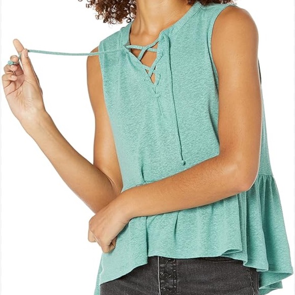 Lucky Brand Tops - Lucky Brand Women’s Blue Sleeveless Tie Neck Relaxed Cami Top - Size Medium, NWT